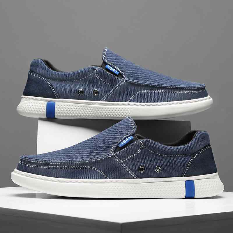 ローファー メンズ スリッポン キャンバス 布シューズ 軽量 快適 履き心地良い 通気性 普段履き カジュアル デイリー 上質 シンプル 春夏秋 ラウンドトゥ 低ヒール