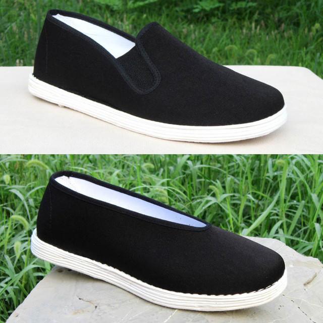 スリッポン メンズ 布靴 男性用 綿 コットン ラウンドトゥ 伸縮性 通気性 レトロ クラシック フラットヒール 無地 普段使い カジュアル ローファー シューズ