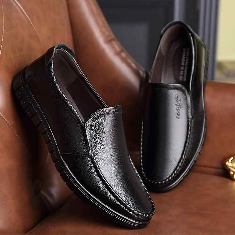 ローファー メンズ シニア向け 中高年 本革 牛革 スリッポン 通気性 ソフトソール 柔らかい底 快適 耐摩耗性 革靴 カジュアル 普段使い ラウンドトゥ 低ヒール