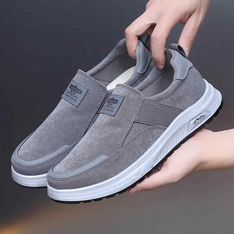 シューズ メンズ スリッポン キャンバス 紐なし らくちん ローカット 快適 柔らかソール 通気性 滑り止め 消臭 カジュアル 普段使い ウォーキング アウトドア レジャー 春夏秋 ブラック グレー