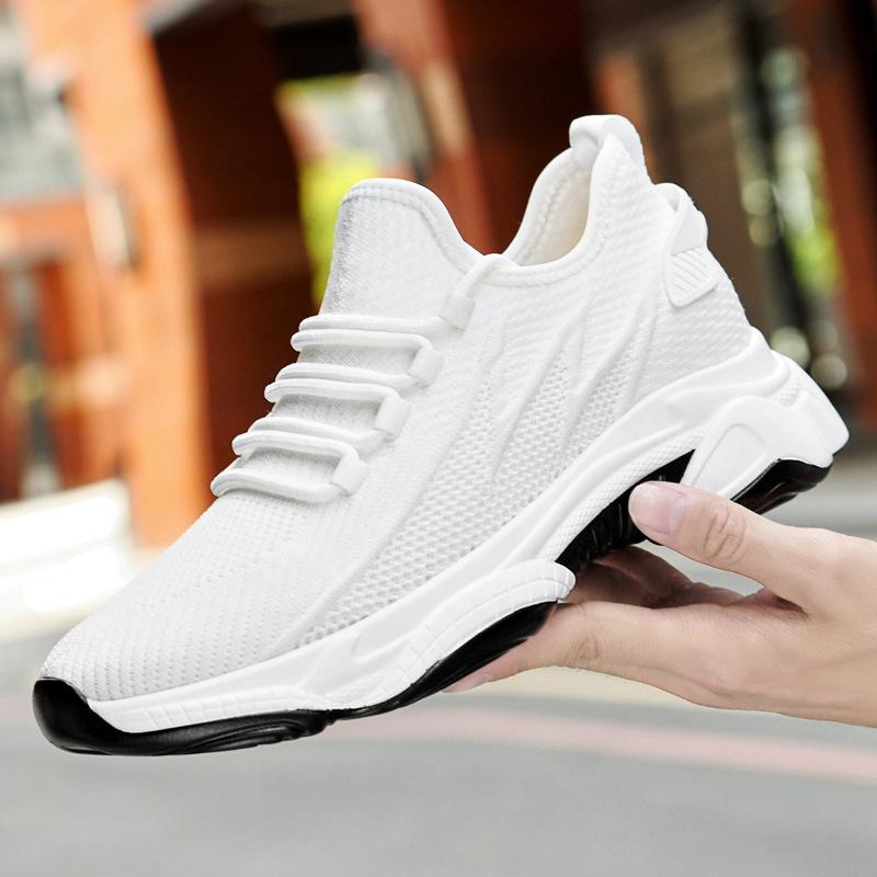 スニーカー メンズ シークレットインソール 8cmアップ 軽量 クッション性 ランニング カジュアルシューズ メッシュ 通気性 耐久性 ローカット レースアップ オールシーズン ホワイト ブラック