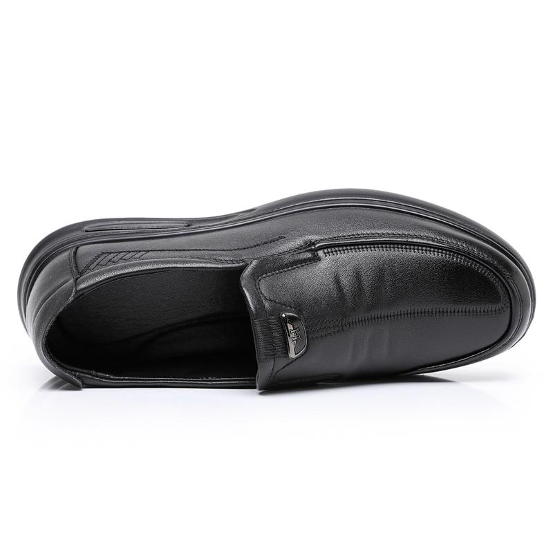 革靴 メンズ 本革 牛革 スリッポン ラウンドトゥ 普段使い デイリー コンフォート 滑り止め ノンスリップ 耐摩耗性 秋 ブラック