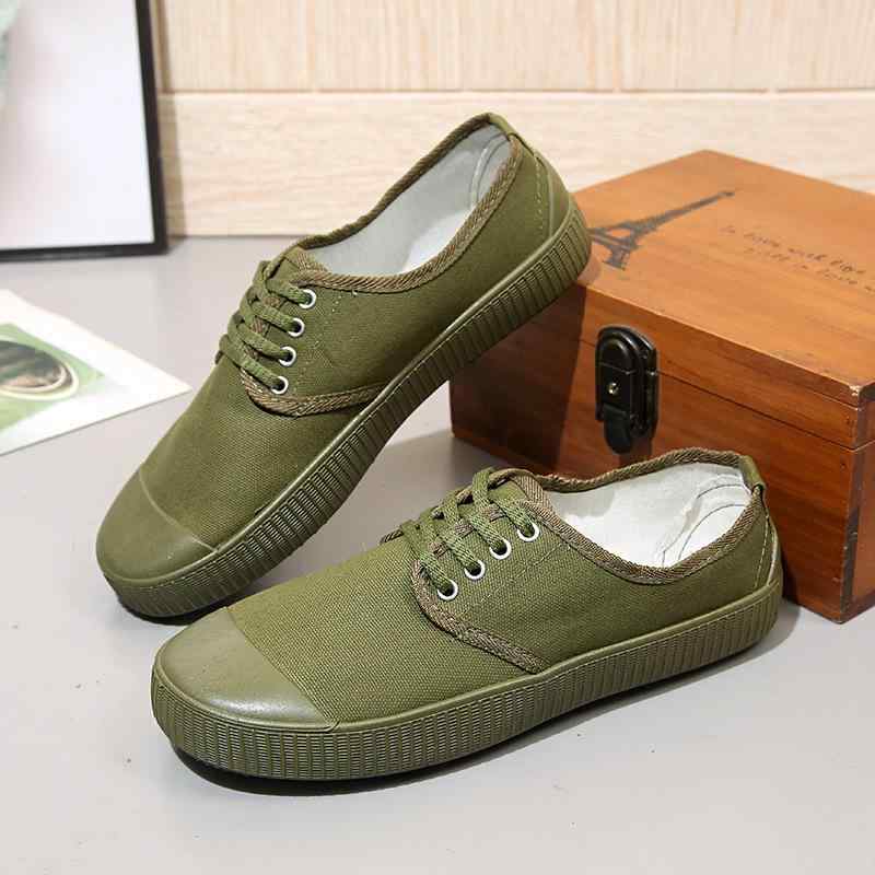 シューズ メンズ 作業靴 軽作業 靴 キャンバス ゴム底 イエロー ローカット レースアップ 紐靴 通気性 ..