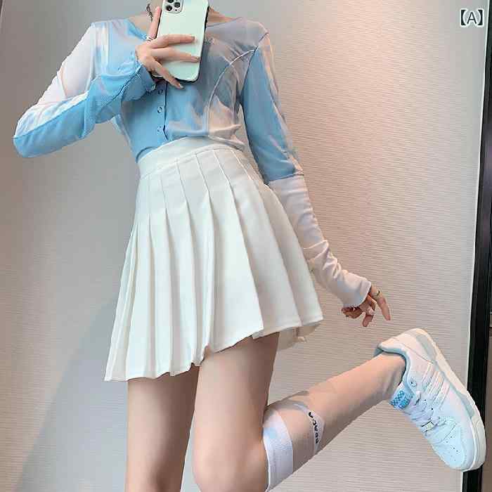 ワンピース レディース JK制服風 半袖 ポロ襟 パフスリーブ プリーツミニスカート ハイウエスト 学院風 無地 春夏 カジュアル 通学 TR素材