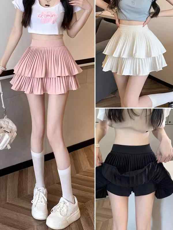 スカート レディース フレンチスタイル ホワイト ふわふわ ティアード ハイウエスト Aライン プリーツ 小柄向け ミニ丈 夏 大人かわいい 上品 カジュアル きれいめ お出かけ着