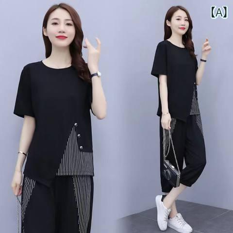 セットアップ レディース 春夏 ノーカラー 細見え 体型カバー 塩系 高級感 大きいサイズ ゆったり ツー..