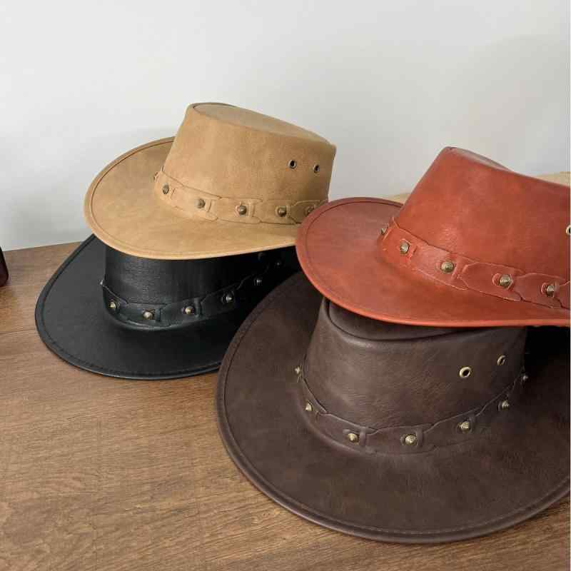 ハット ユニセックス PUレザー 人工皮革 フェドラ 中折れハット 欧米風 レトロ クラシック 広つば 高級感 防寒 防風 秋冬