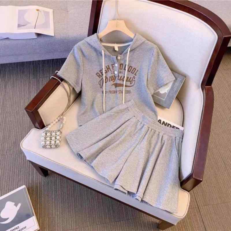 セットアップ レディース スポーツウェア 半袖 ショートパンツ 塩系 韓国 ゆったり カジュアル 学生 夏..