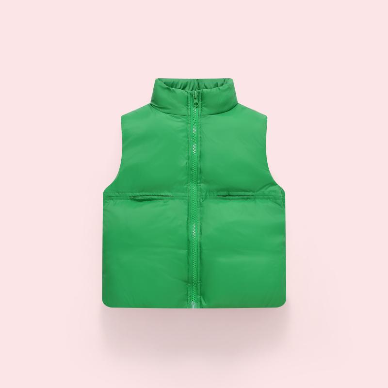 ベスト ジレ 子供服 キッズ 男の子 女の子 男女兼用 ユニセックス 綿 コットン 秋冬 スタンドカラー 立ち襟 韓国ファッション 厚手 暖かい 無地 普段使い...