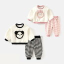 セットアップ ベビー キッズ 幼児 子供服 男女兼用 半袖 Tシャツ ショートパンツ ストライプ柄 パンダ ウサギ 夏 おしゃれ かわいい 普段着 ルームウェア カジュアル 2点セット ポリエステル 速乾