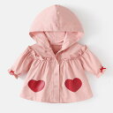 ベビーアウター 女の子 幼児 フード付き ウィンドブレーカー スプリングコート 春秋 1-3歳 かわいい おしゃれ プリンセス風 薄手 綿素材 長袖 通園 お出...