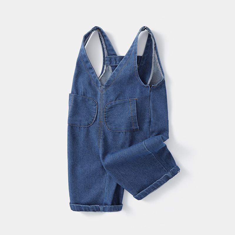 サロペット ベビー キッズ 女の子 春秋 デニム 韓国 カジュアル 普段使い お出かけ 九分丈 ワイド ゆったり かわいい キャラクター柄 肌に優しい ブルー(4)