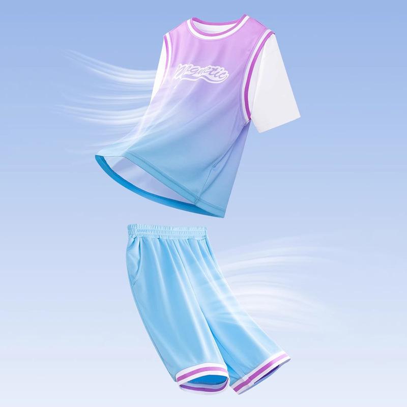 セットアップ 男の子 キッズ 夏 バスケットボール スポーツウェア 吸汗速乾 ドライ 半袖 短パン ポリエステル 薄手 ソフトな肌触り 運動着 普段使い レジャー 部活動