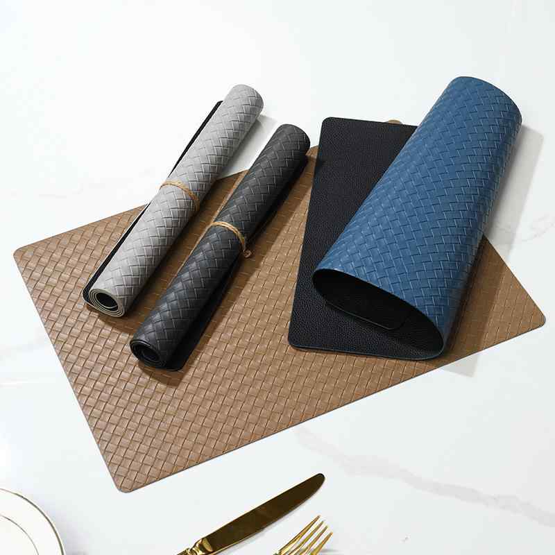 ランチョンマット レザー調 PVC製 扇形 長方形 不規則形 防水 防汚 防滑 断熱 耐熱 テーブルマット 高級感 おしゃれ ホテル レストラン 業務用 家庭用 食卓 ダイニング 円形テーブル対応