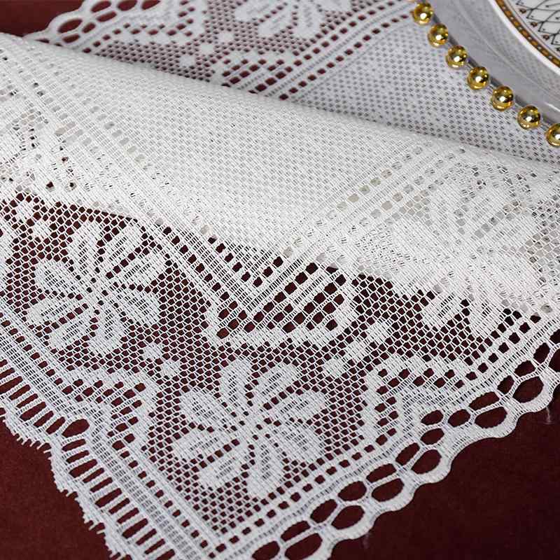 テーブルランナー おしゃれ レース モダン シンプル 幾何学模様 ポリエステル製 長方形 アメリカンカントリースタイル ベージュ アイボリー 食卓 ダイニング リビング ランチョンマット 兼用 装飾 テーブルデコレーション