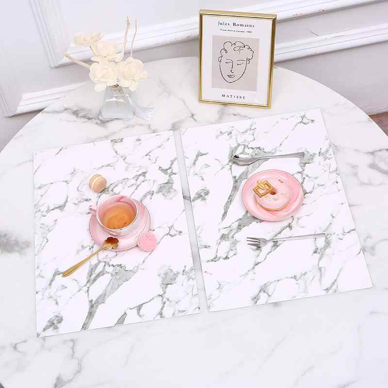 ランチョンマット 大理石柄 PUレザー 合皮 フェイクレザー テーブルマット コースター 防水 撥水 耐熱 断熱 滑り止め 両面 長方形 円形 高級感 おしゃれ モダン 食卓 ダイニング