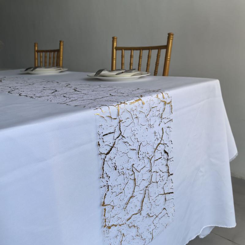 ・カテゴリ: テーブルランナー・主な素材: ポリエステル・スタイル: ヨーロピアンクラシック・柄: ストライプ、チェック・カラー: ゴールド・サイズ: 28x275cm