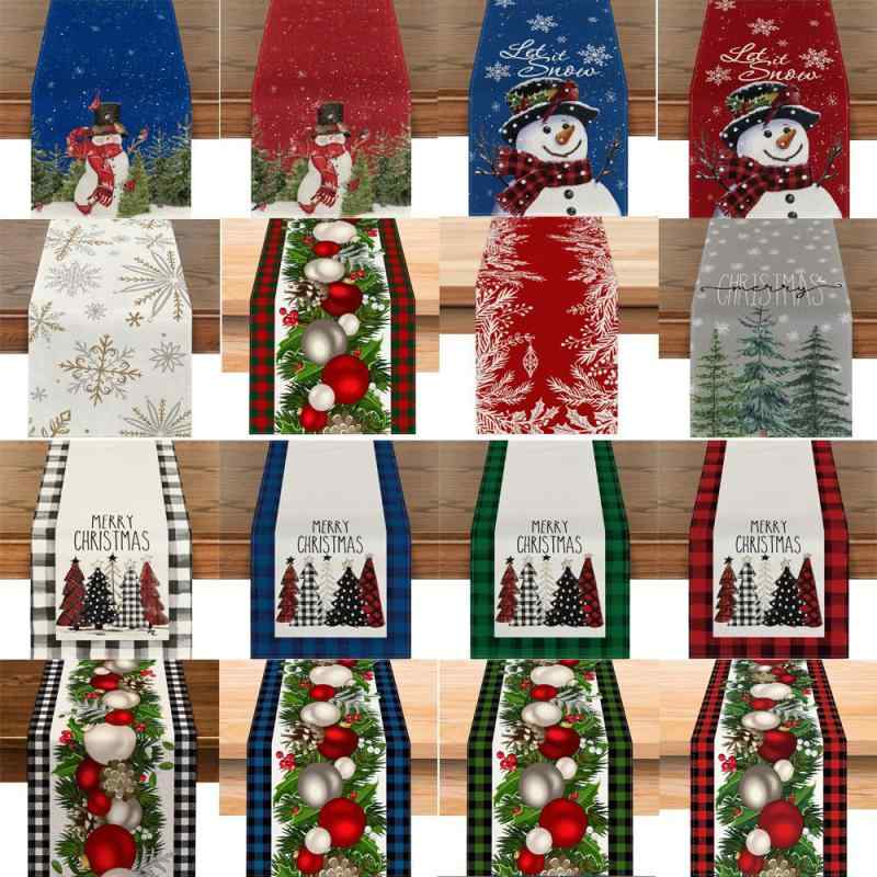 テーブルランナー クリスマス 聖夜 おしゃれ 北欧風 麻 リネン テーブルセンター クリスマスツリー ス..