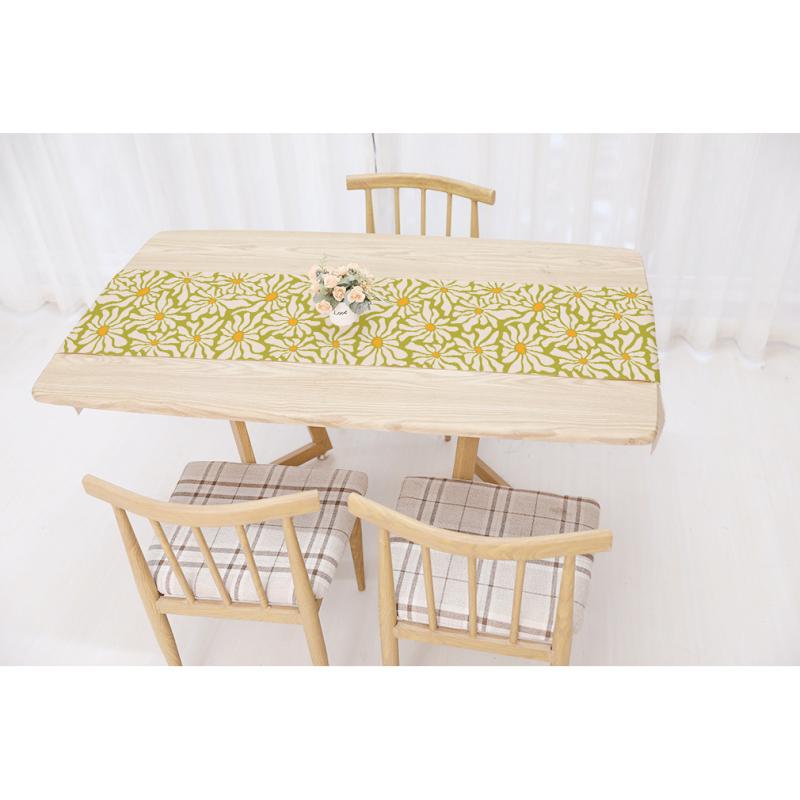 テーブルランナー 花柄 フラワー プリント リネン 麻 ポリエステル 北欧風 シンプルモダン ダストカバー 防塵 ダイニング リビング コーヒーテーブル ローテーブル シューズラック 下駄箱