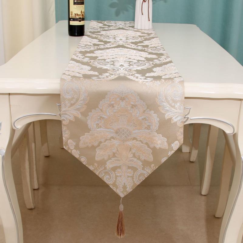 テーブルランナー ベッドスロー 欧風 高級感 エレガント ジャカード織り 高密度 ナイロン ポリエステル..