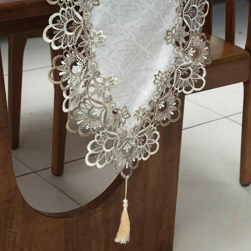 テーブルランナー 北欧風 レース 家庭用 リビング ダイニング コーヒーテーブル ティーテーブル 食卓 ..