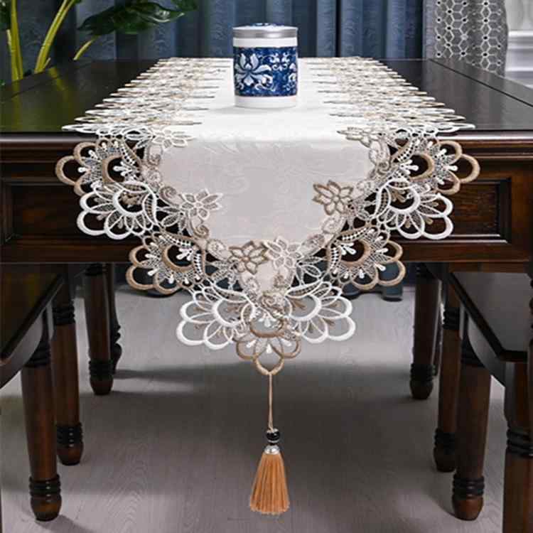 テーブルランナー テーブルクロス 欧風 北欧風 テレビ台 コーヒーテーブル チェスト キャビネット 防塵 傷防止 耐久性 ファブリック レース 花柄 シンプル モダン インテリア 飾り 長方形
