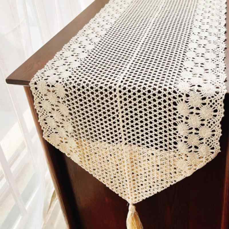 テーブルクロス アメリカンカントリー風 北欧風 PVC製 かぎ針編み風 レース編み 耐熱 ダイニングテーブル コーヒーテーブル テレビ台 サイドボード チェスト シューズラック 多用途 正方形