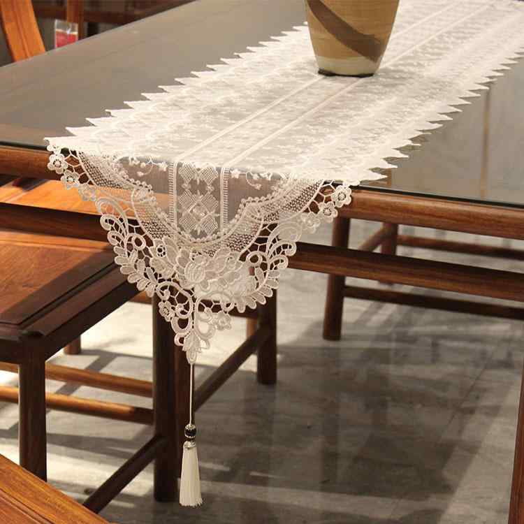 マルチカバー ヨーロピアン 欧風 シンプル 高級感 レース ファブリック ホワイト ベージュ 防塵 ホコリよけ 耐熱 ローテーブル ダイニング 食卓 テレビ台 シューズラック チェスト 飾り布