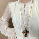 ネックレス 女性用 大ぶり 十字架 ロング ペンダント 存在感 個性的 欧米風 甘辛 ストリート系 ファッションアクセサリー