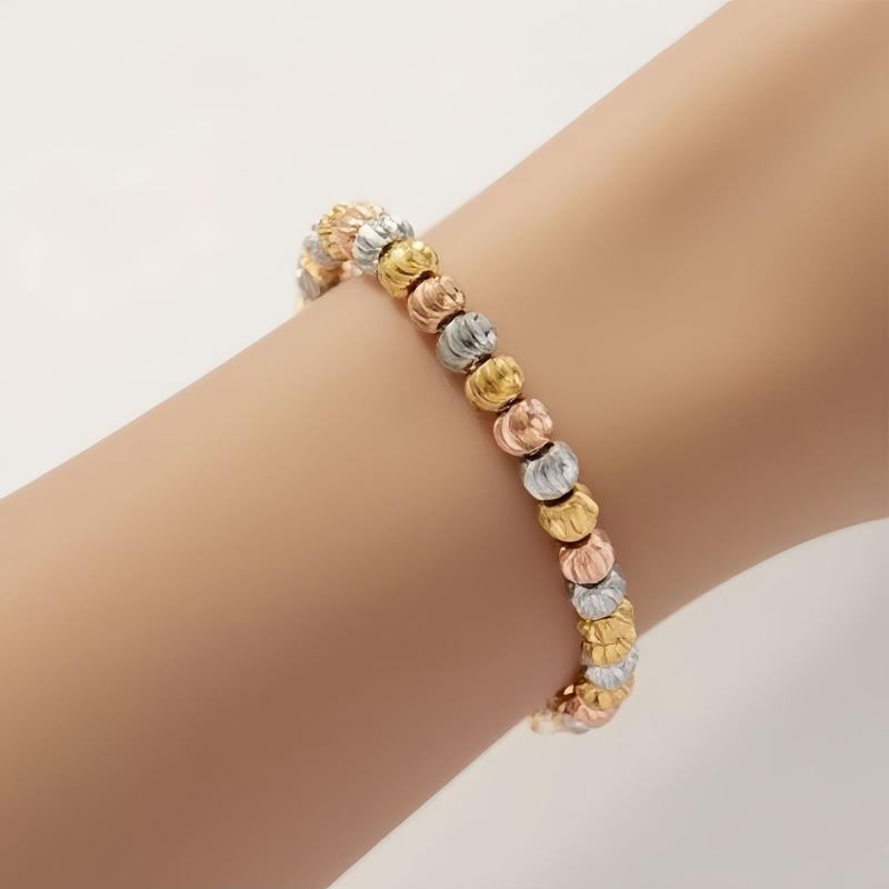 ブレスレット レディース エレガント 上品 スイカビーズ 18K金 個性的 ユニーク インスタ風 銅製 電気..