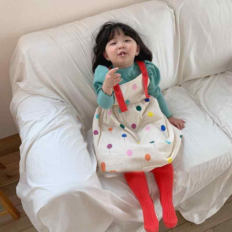 カットソー 女の子 春秋 長袖 モックネック ハイネック フリル レース パフスリーブ かわいい 韓国 普段着 部屋着 インナー トップス 綿 コットン 肌に優しい ブルー イエロー ピンク ハート柄