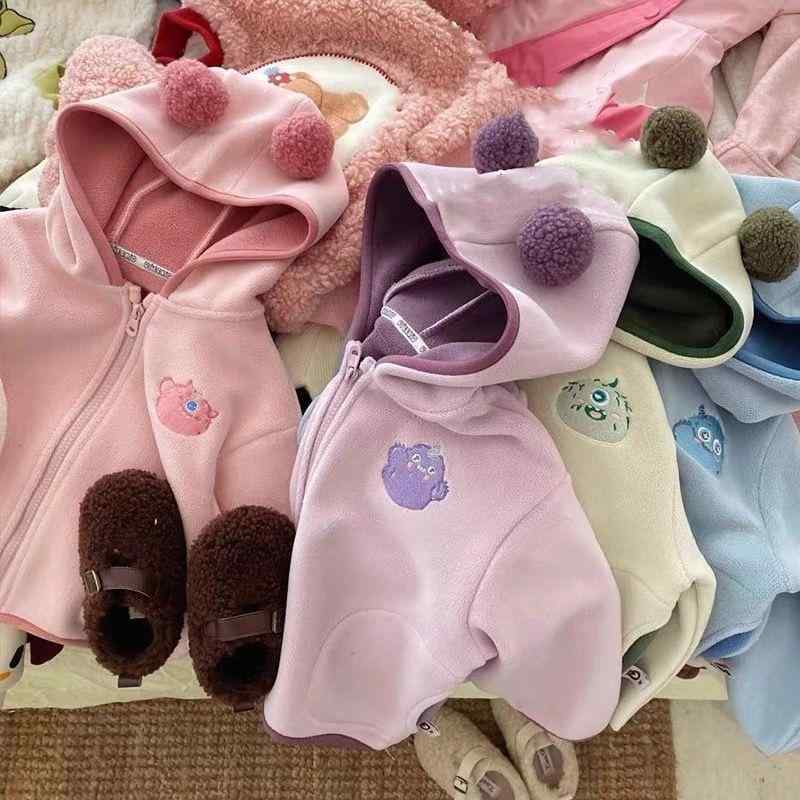 ベビー 女の子 秋冬 アウター ジャケット コットンボア フリース もこもこ ふわふわ 厚手 暖かい 保温 ..