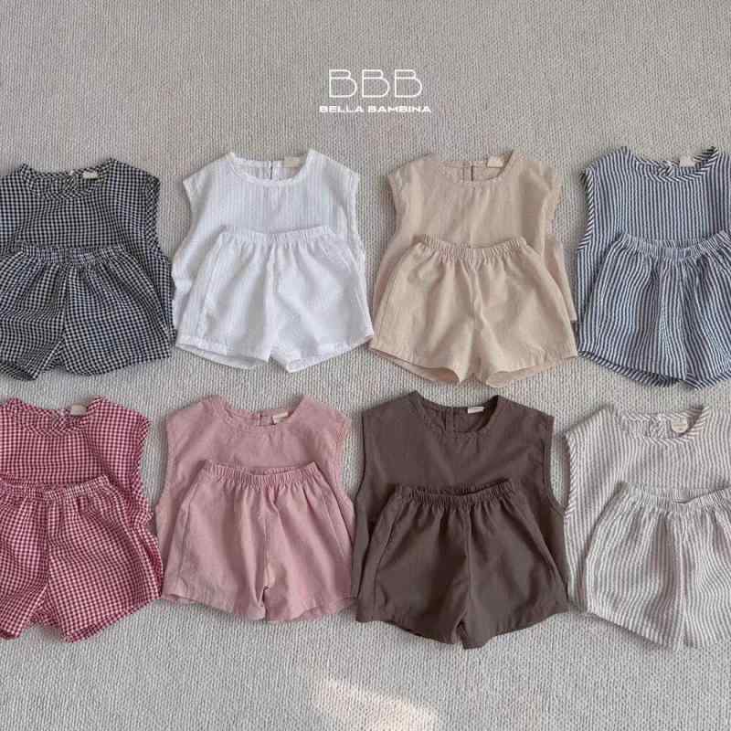 ベビー服 男の子 女の子 韓国 春夏 接触冷感 タンクトップ 袖なし ショートパンツ 短パン 綿 薄手 柔らかい 快適 ルームウェア パジャマ 部屋着 無地 ボーダー チェック柄 セットアップ 上下セット 2点セット