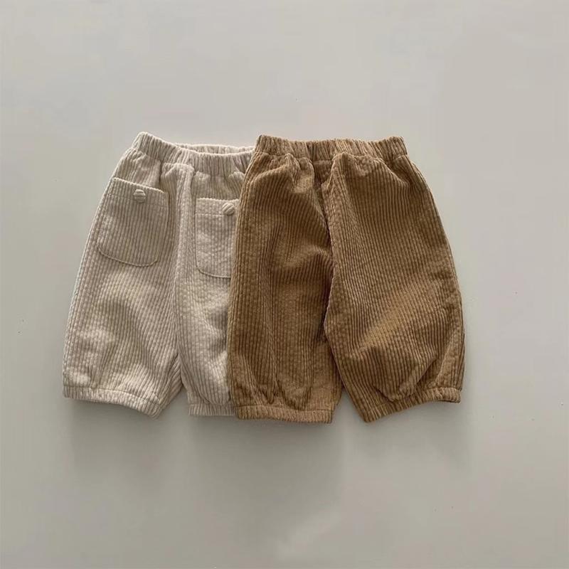 パンツ ベビー キッズ 男の子 女の子 韓国 安心 やわらか コーデュロイ コットン ウエストゴム ミドル..