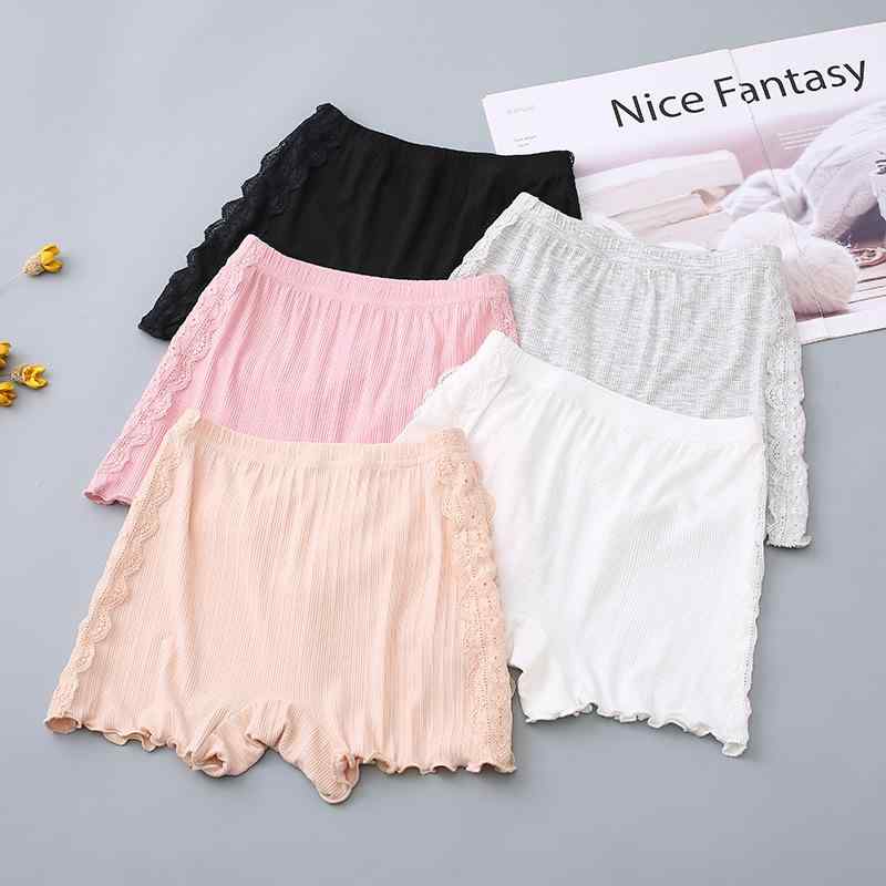 インナーパンツ キッズ 女の子 モーダル 3分丈 ショート丈 サイドレース フリル ペチパンツ 透け防止 見せパン ダンス 発表会 レッスン 普段使い 快適 白 黒 ピンク ベージュ 春夏