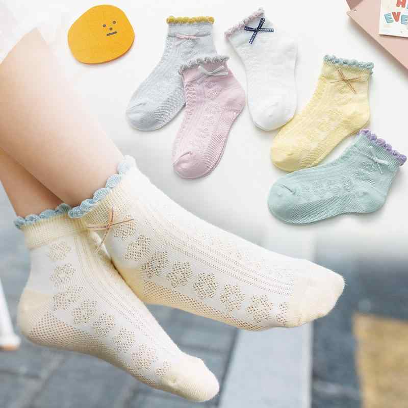 靴下 キッズ ベビー 女の子 春夏 薄手 綿 ショートソックス くるぶし丈 フットカバー メッシュ 通気性 かわいい プリンセス フリル レース 無地