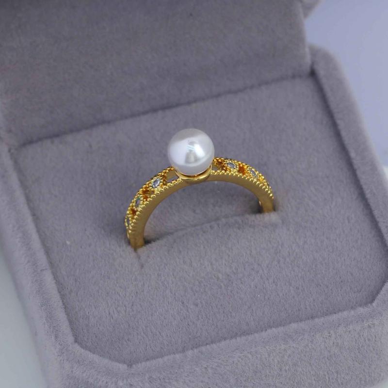 指輪 DIY ハンドメイド パール用 空枠 オープンリング フリーサイズ 銅製 金メッキ 合金製 ジルコニア ..