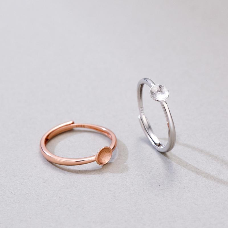 指輪 レディース 純銀製 ローズゴールドメッキ ホワイトゴールド フリーサイズ サイズ調整可能 オープ..