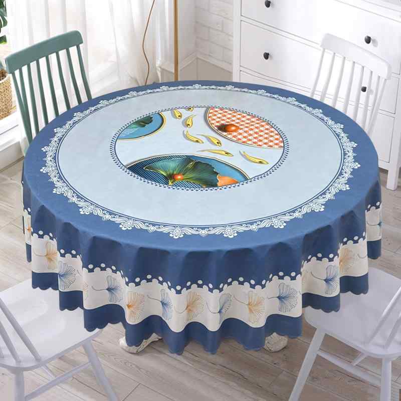 テーブルクロス EVA素材 高級感 撥水 防汚 拭き取り簡単 汚れ防止 家庭用 業務用 食卓 ダイニング 丸型 植物柄 花鳥柄 おしゃれ 華やか