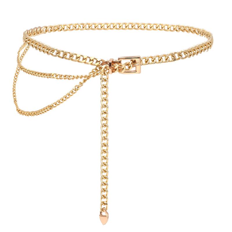 チェーンベルト レディース メタル 光沢 ヒップホップ ストリート系 おしゃれ ファッションアクセサリ..