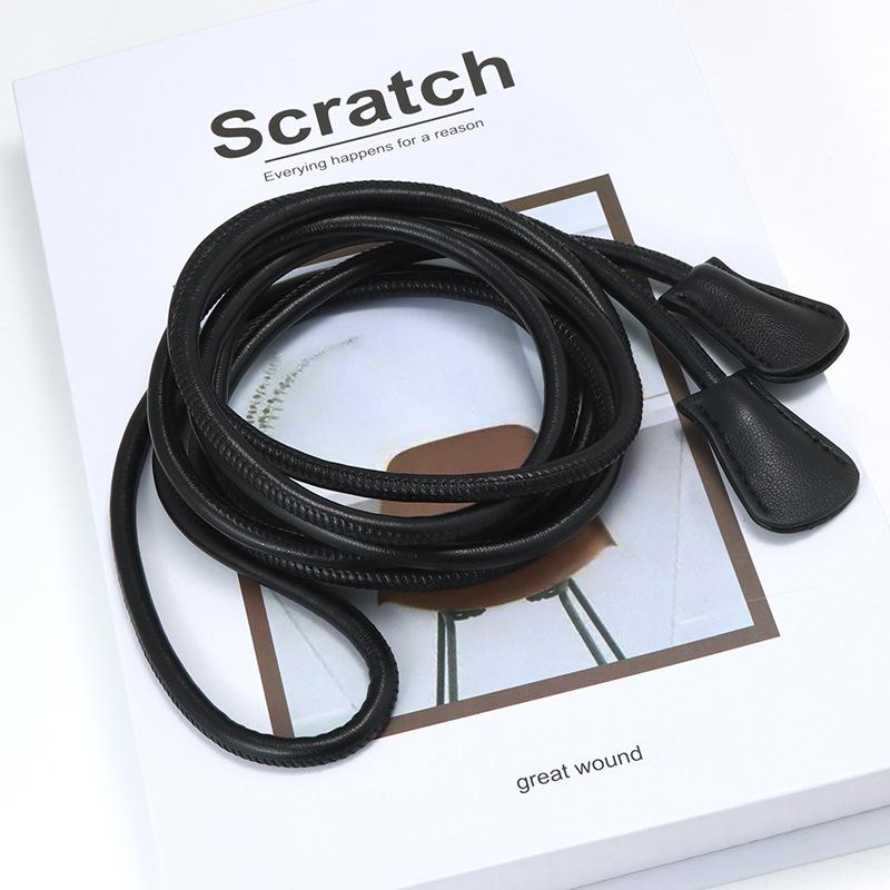 ベルト レディース PUレザー 細身 ウエストマーク 結び ソフト ナロータイプ ワンピース ドレス コート アウター 飾り フェイクレザー ブラック ブラウン