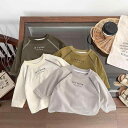 Tシャツ ベビー キッズ 男の子 女の子 幼児 長袖 バイカラー プルオーバー トップス 綿 お出かけ 着回し インナー 春秋 カジュアル 丸首