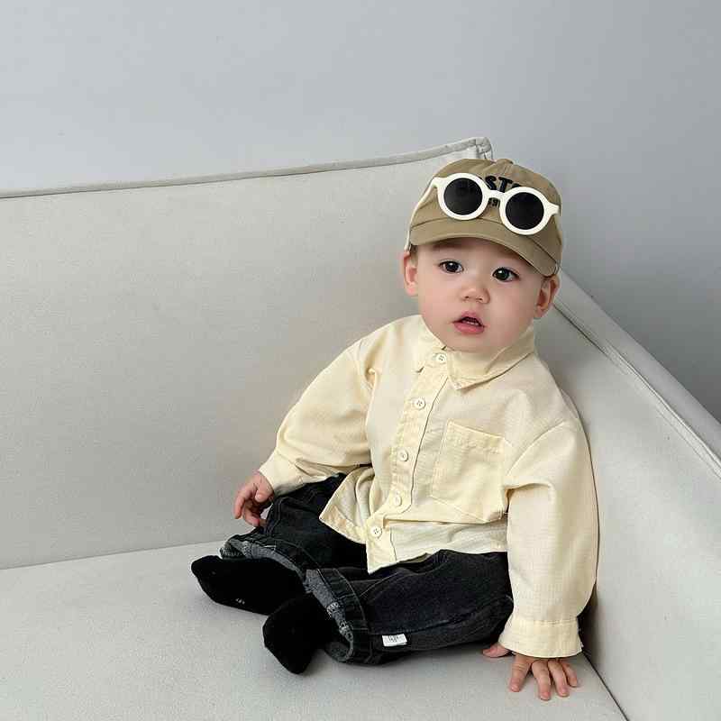 シャツ セットアップ 男の子 キッズ ベビー 男児 春秋 綿 チェック柄 カジュアルシャツ 長袖トップス ..