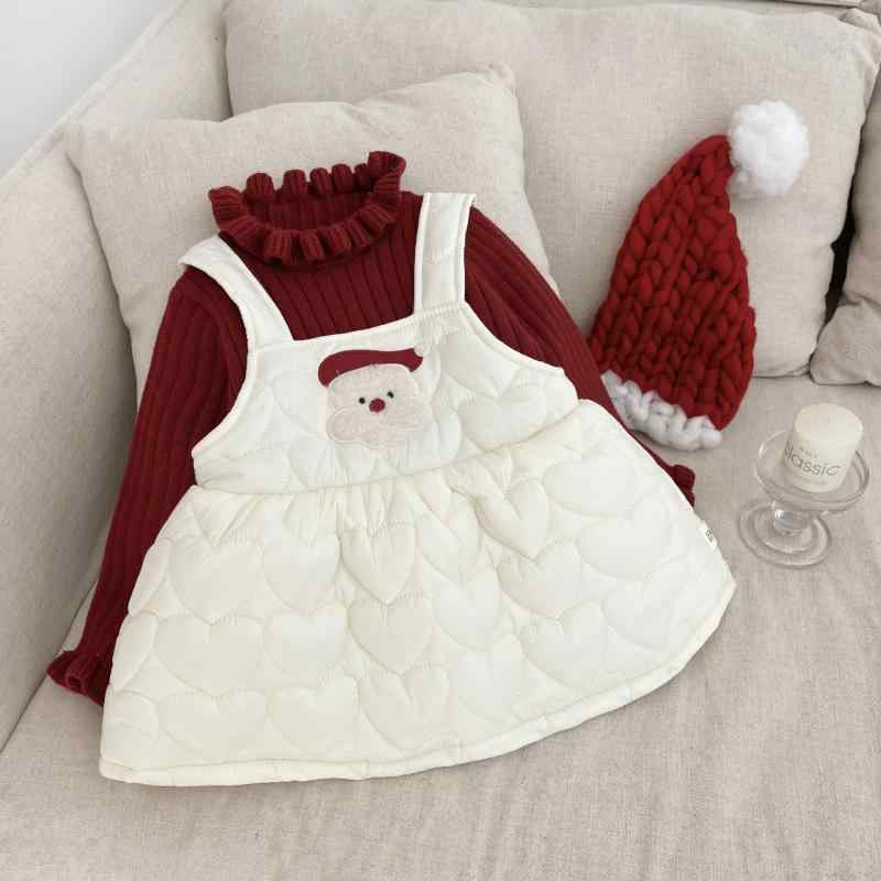 ワンピース 女の子 ベビー 赤ちゃん 中綿キルティング ジャンパースカート クリスマス 秋冬 厚手 保温 かわいい おしゃれ プリンセス Aライン コットン 裏地ナイロン お出かけ