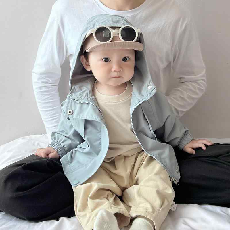 ジャケット ベビー 男の子 春秋 ウインドブレーカー マウンテンパーカー フード付き アウトドア ジップ..