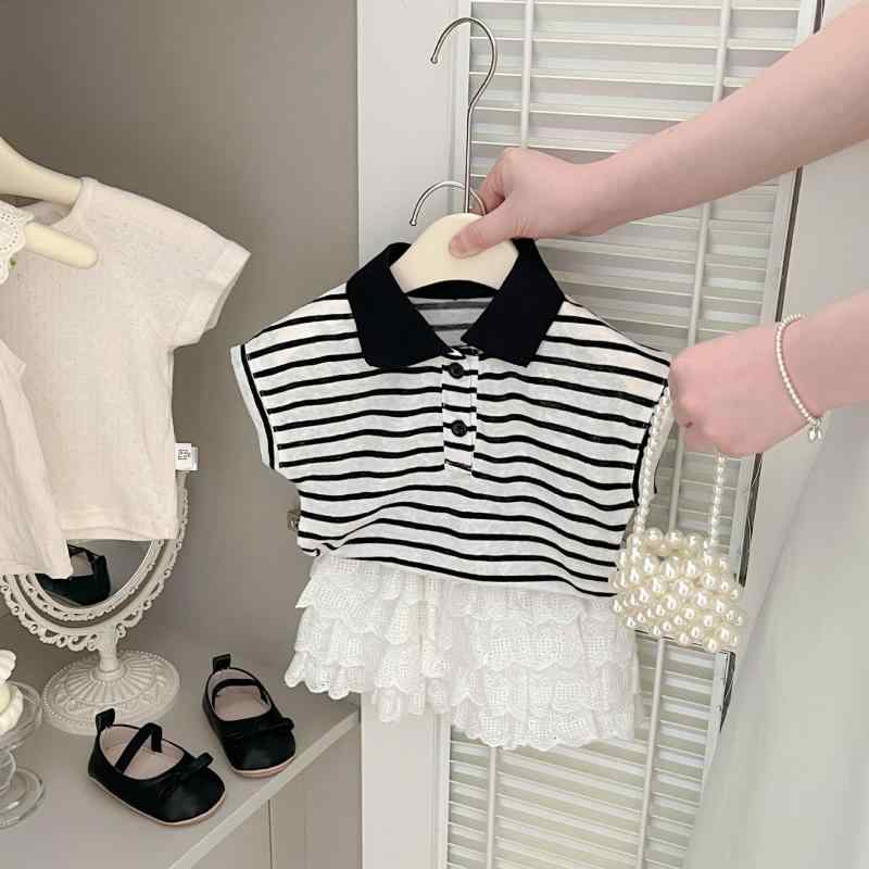 ベビー Tシャツ 男の子 女の子 男女兼用 半袖 ポロシャツ 襟付き ストライプ柄 薄手 コットン 吸湿速乾 柔らかい肌触り 春夏 普段使い 通園 ルームウェア 0歳 1歳 2歳 3歳