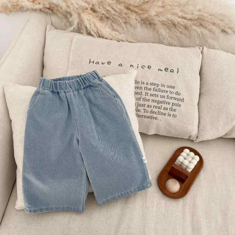 ワイドパンツ 女の子 ベビー キッズ 幼児 韓国ファッション 春秋 デニム ジーンズ 綿素材 ゆったり ル..