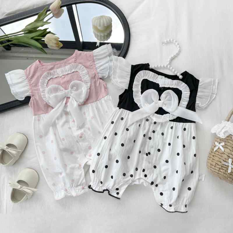 ・カテゴリ: ロンパース・スタイル: 韓国・主な素材: 綿・袖丈: 半袖・厚さ: 薄手・開閉: スナップボタン・性別: 女の子・対象年齢: 1〜3歳 (80〜100cm)・対応身長: 66cm, 73cm, 80cm, 90cm, 100cm・カラー展開: ピンク、ブラック・規格: Aクラス