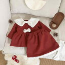 キッズ 女の子 ベビー服 韓国 冬物 アウター スカート 2点セット ビッグカラー 襟付き 長袖 暖かい 防寒 クリスマス イベント お出かけ おしゃれ かわい...