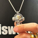ネックレス メンズ アクセサリー 男性用 ヘッドホン スカル 骸骨 ステンレス シルバー パンク ロック レトロ ヴィンテージ風 ペンダント